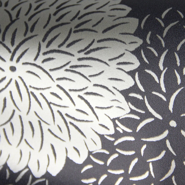 Blithe Charcoal Floral Wallpaper