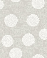 Blithe Taupe Floral Wallpaper with Chrysanthemum Motif - A-Street Prints 2764-24328