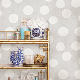 Blithe Taupe Floral Wallpaper with Chrysanthemum Motif - A-Street Prints 2764-24328