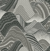 Meru Dark Grey Mountain Wallpaper with Modern Novelty Pattern - A-Street Prints 2764-24331