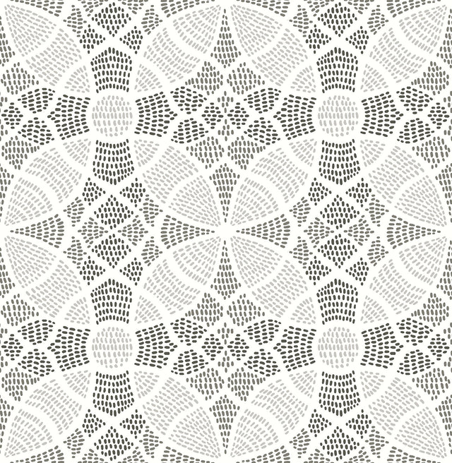 Zazen Grey Geometric Wallpaper with Modern Dot-Motif Pattern - A?Street Prints 2764-24336