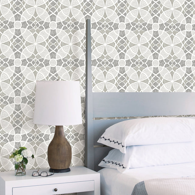 Zazen Grey Geometric Wallpaper with Modern Dot-Motif Pattern - A?Street Prints 2764-24336