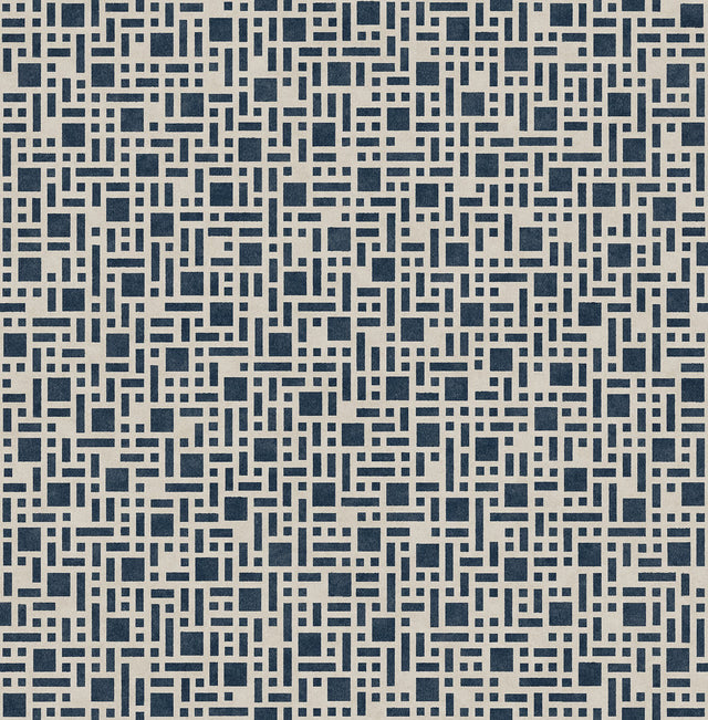 Bento Indigo Geometric Wallpaper with Modern Non Woven Pattern - A-Street Prints 2764-24339