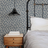 Bento Indigo Geometric Wallpaper with Modern Non Woven Pattern - A-Street Prints 2764-24339