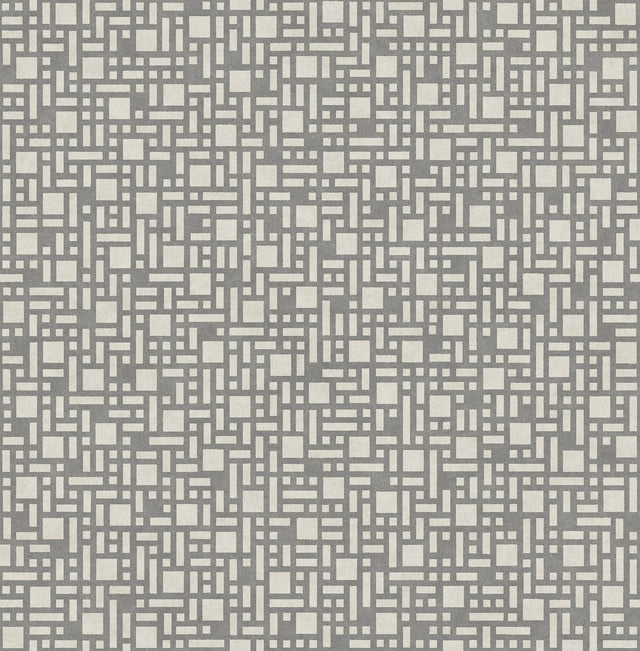 Bento Grey Geometric Wallpaper with Modern Geometric Box Motif - A-Street Prints 2764-24341
