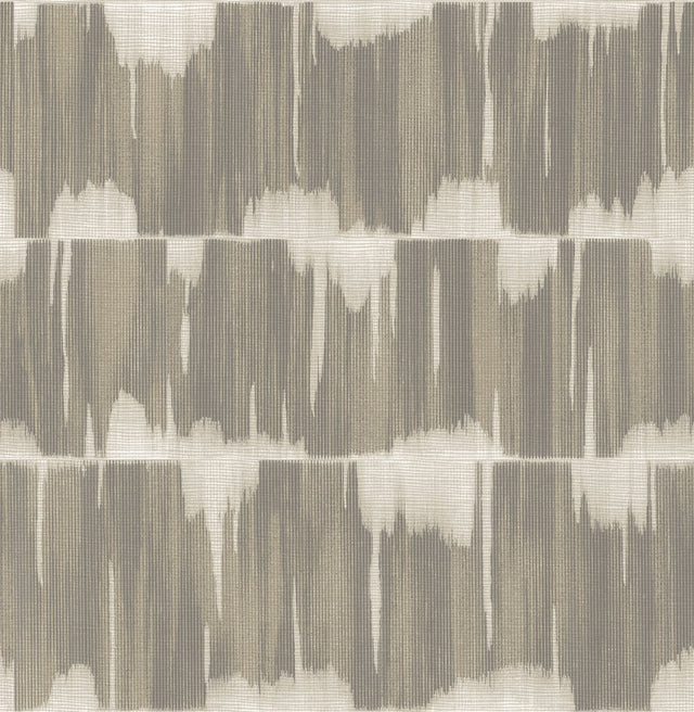 Serendipity Taupe Shibori Wallpaper with Modern Global Pattern - A?Street Prints 2764-24344