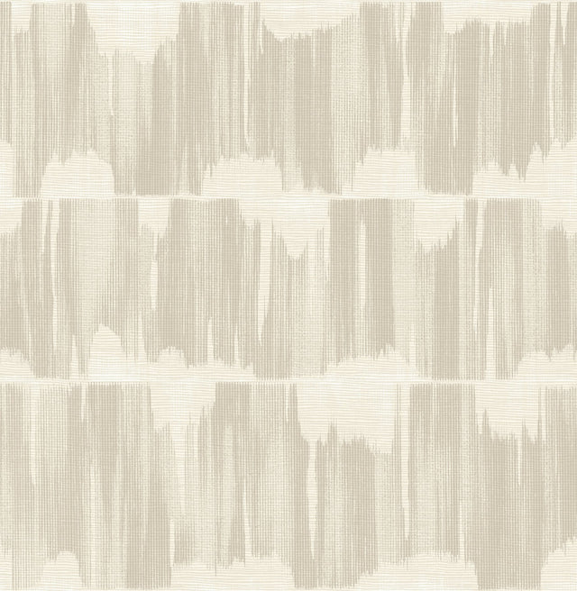 Serendipity Beige Shibori Wallpaper with Faux Grasscloth Stripe Pattern - A-Street Prints 2764-24345