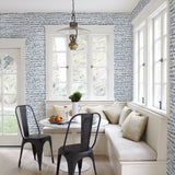 Runes Blue Brushstrokes Wallpaper with Modern Geometric Brushstroke Pattern - A-Street Prints 2764-24357