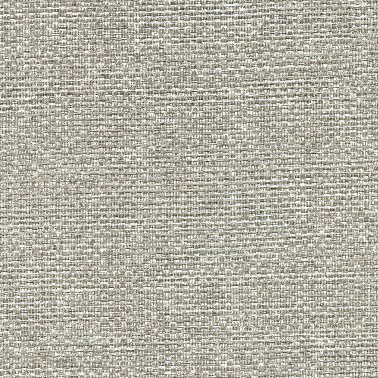 Bohemian Pewter Woven Texture Wallpaper with Metallic Fabric-Backed Vinyl Finish - Warner 2807-8026