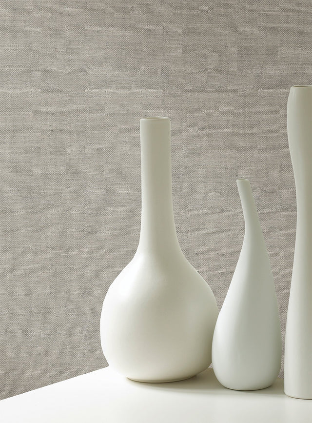 Aspero Silver Faux Silk Wallpaper