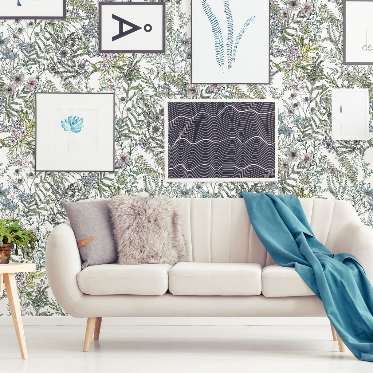 Full Bloom Off White Floral Wallpaper with Watercolor Botanical Pattern - A-Street Prints 2821-12901