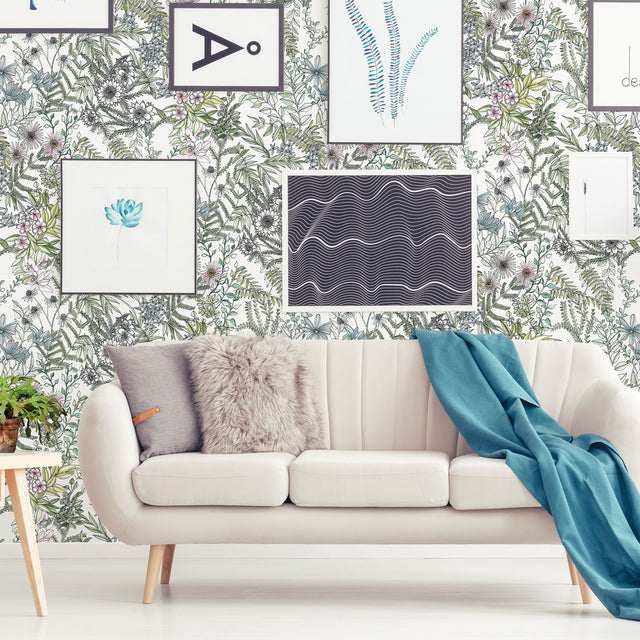 Full Bloom Off White Floral Wallpaper with Watercolor Botanical Pattern - A-Street Prints 2821-12901