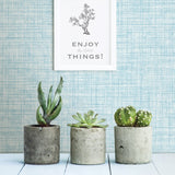 Mendocino Blue Linen Wallpaper with Faux Linen Texture - A-Street Prints 2821-24276