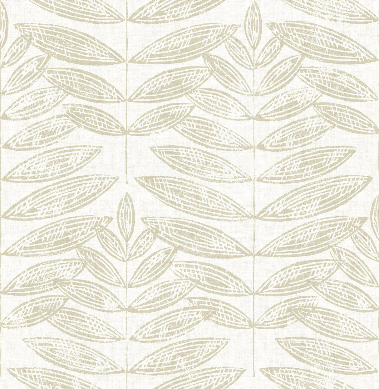 Akira Beige Leaf Wallpaper with Scandinavian Botanical Block Print - A-Street Prints 2821-25100