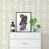 Akira Beige Leaf Wallpaper with Scandinavian Botanical Block Print - A-Street Prints 2821-25100
