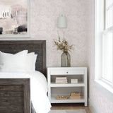 Ana Rose Rose Floral Wallpaper in Rose with Scandinavian Silhouette Floral Pattern - Brewster 2821-25109