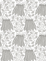 Peas in a Pod Light Grey Garden Wallpaper with Scandinavian Botanical Fruit Motif - A-Street Prints 2821-25119