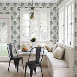 Peas in a Pod Turquoise Garden Wallpaper with Botanical Fruit Motif, Scandinavian Style - A-Street Prints 2821-25121