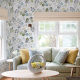 Jona Green Trail Wallpaper with Scandinavian Leaves Pattern, Paste the Wall Unpasted Non Woven - A-Street Prints 2821-25123