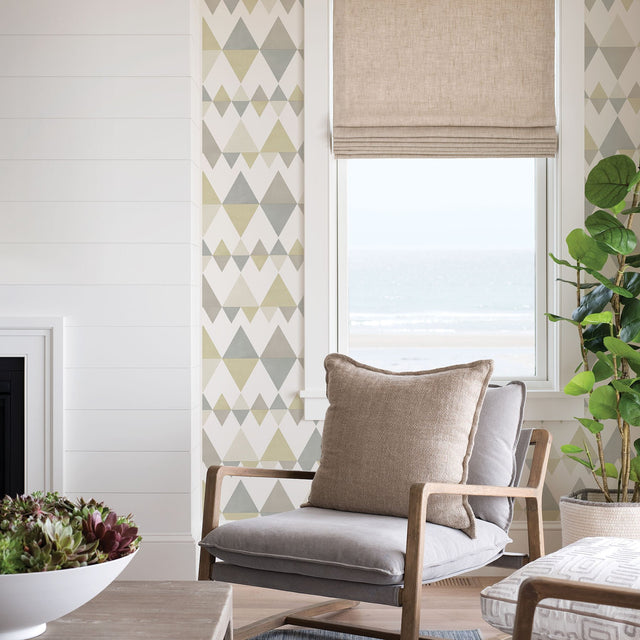 Trilogy Sage Geometric Wallpaper with Scandinavian Geometric Pattern - A-Street Prints 2821-25127