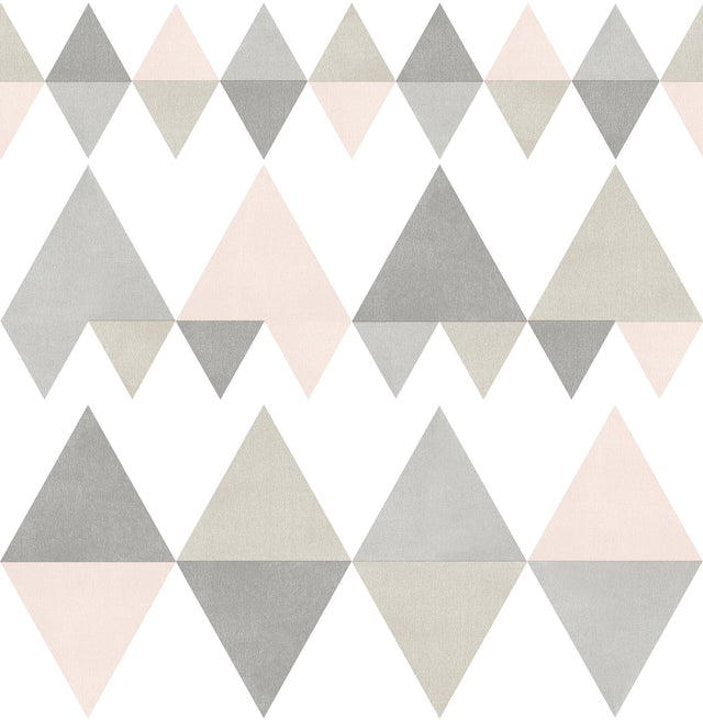 Trilogy Light Pink Geometric Wallpaper with Scandinavian Geometrics Pattern - A-Street Prints 2821-25128