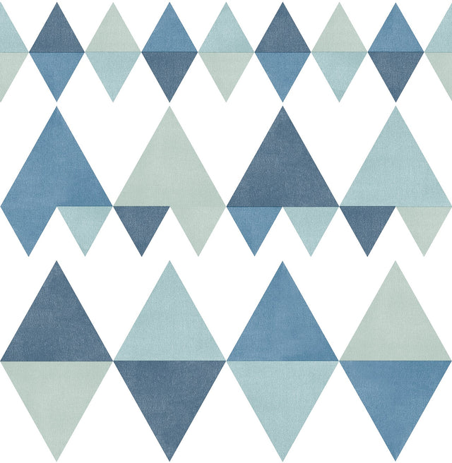 Trilogy Blue Geometric Wallpaper with Scandinavian Geometric Pattern - A-Street Prints 2821-25129