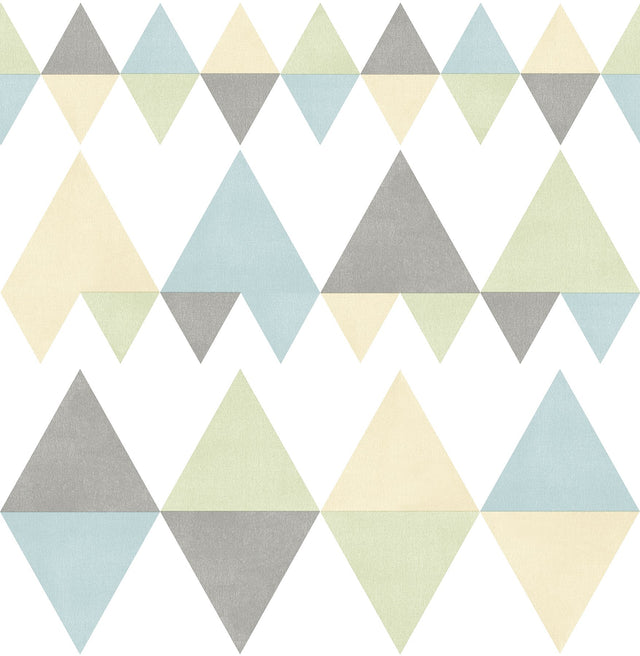 Trilogy Multicolor Geometric Wallpaper with Scandinavian Triangle Motif - A-Street Prints 2821-25130