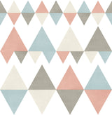 Trilogy Coral Geometric Wallpaper with Scandinavian Geometric Triangle Pattern - A-Street Prints 2821-25131