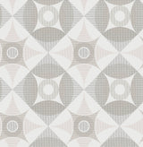 Ellis Light Brown Geometric Wallpaper with Scandinavian Overlapping Circle Motif - A-Street Prints 2821-25133