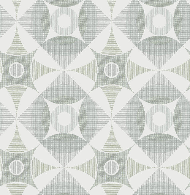 Ellis Sage Geometric Wallpaper with Scandinavian Kaleidoscope Circle Motif - A?Street Prints 2821-25135