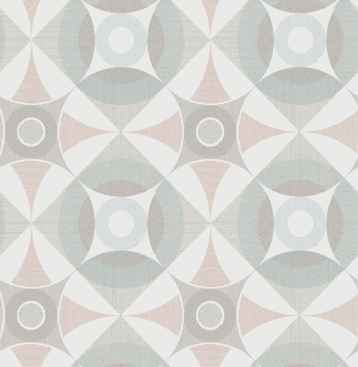Ellis Multicolor Geometric Wallpaper with Scandinavian Pastel Overlapping Circles - A-Street Prints 2821-25136