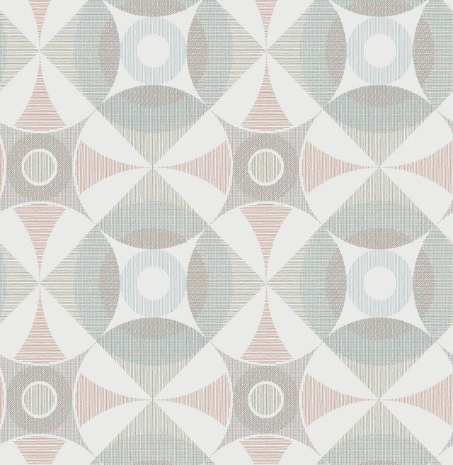 Ellis Multicolor Geometric Wallpaper with Scandinavian Pastel Overlapping Circles - A-Street Prints 2821-25136