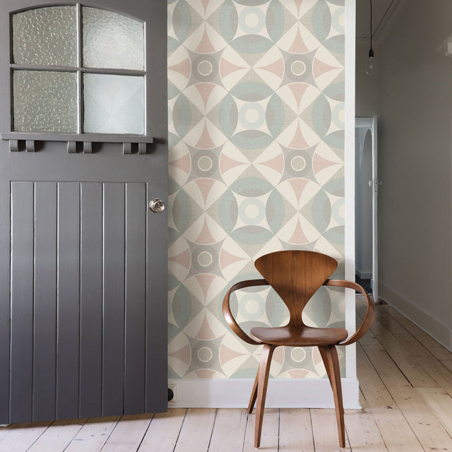 Ellis Multicolor Geometric Wallpaper with Scandinavian Pastel Overlapping Circles - A-Street Prints 2821-25136