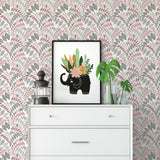 Fiddlehead Pink Botanical Wallpaper with Scandinavian Leaf Motif - A-Street Prints 2821-25141