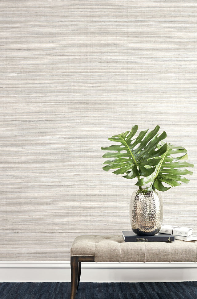 Baja Beige Faux Grasscloth Wallpaper with Textured String Weave - A-Street Prints 2829-41507