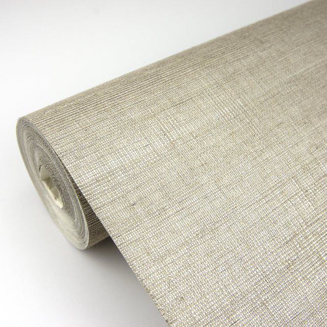 Galan Silver Sisal Grasscloth Wallpaper with Metallic Texture Pattern - A-Street Prints 2829-80005