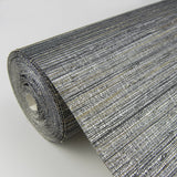 Fujian Silver Grasscloth Wallpaper with Textured Pattern - A-Street Prints 2829-80007