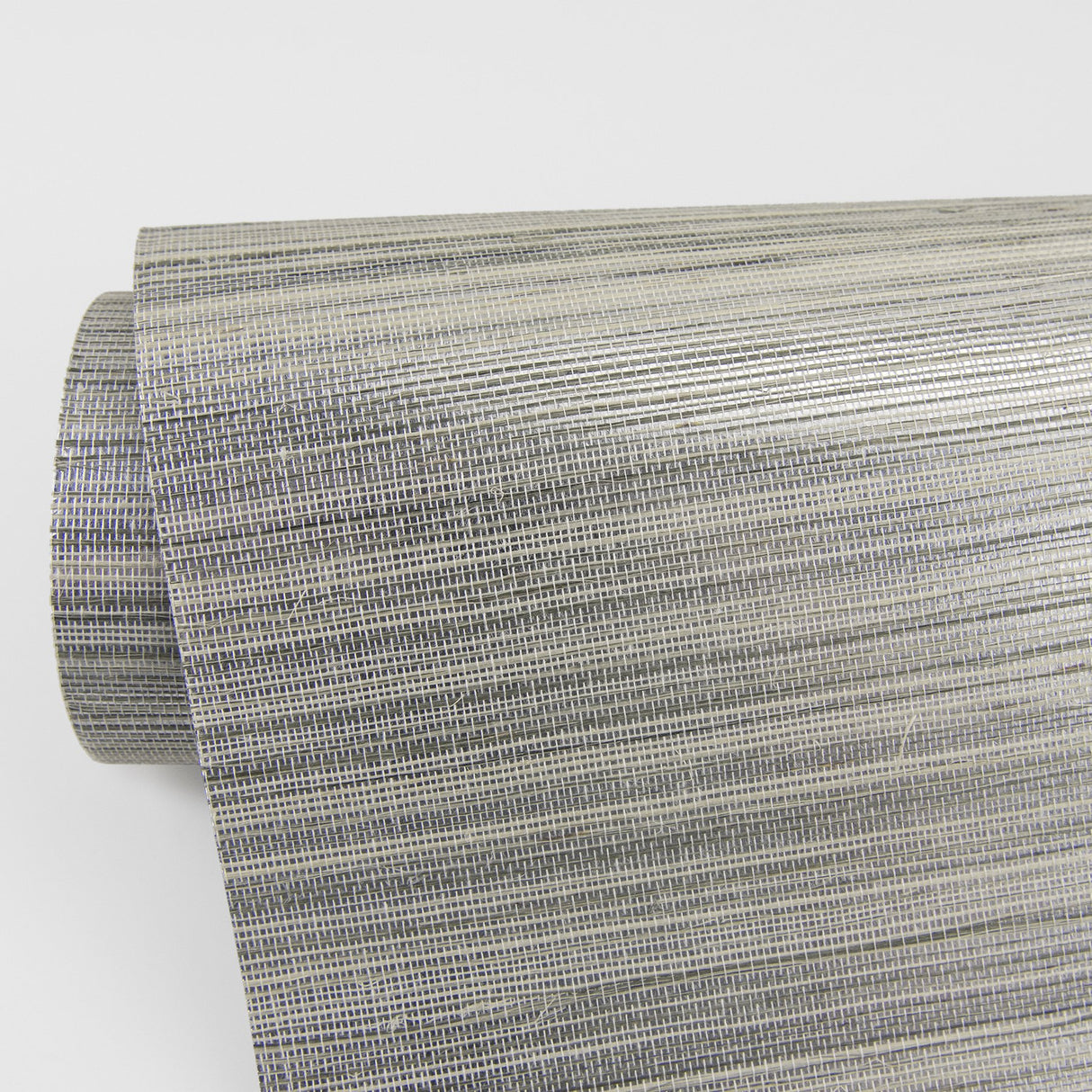 Nathan Silver Grasscloth Wallpaper with Textured Woven Natural Fiber Pattern - A?Street Prints 2829-80010