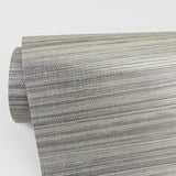 Nathan Silver Grasscloth Wallpaper with Textured Woven Natural Fiber Pattern - A?Street Prints 2829-80010