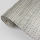 Nathan Silver Grasscloth Wallpaper with Textured Woven Natural Fiber Pattern - A?Street Prints 2829-80010