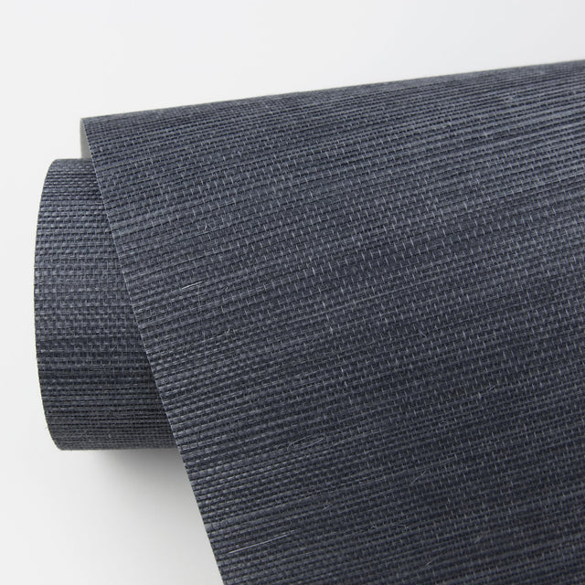 Victoria Indigo Grasscloth Wallpaper with Textured Pattern and Traditional Style - A-Street Prints 2829-80015