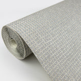 Wancahi Grey Grasscloth Wallpaper with Textured Paper Weave - A-Street Prints 2829-80017