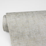 Kongur Silver Grasscloth Wallpaper with Metallic Texture Pattern - A-Street Prints 2829-80036