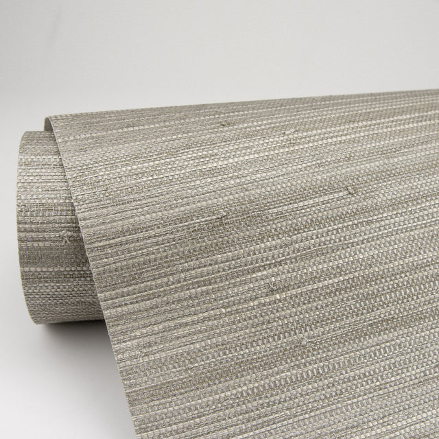 Tagum Grey Grasscloth Wallpaper with Textured Fiber Pattern - A-Street Prints 2829-80037