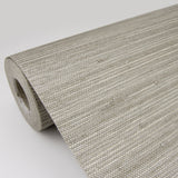 Tagum Grey Grasscloth Wallpaper with Textured Fiber Pattern - A-Street Prints 2829-80037