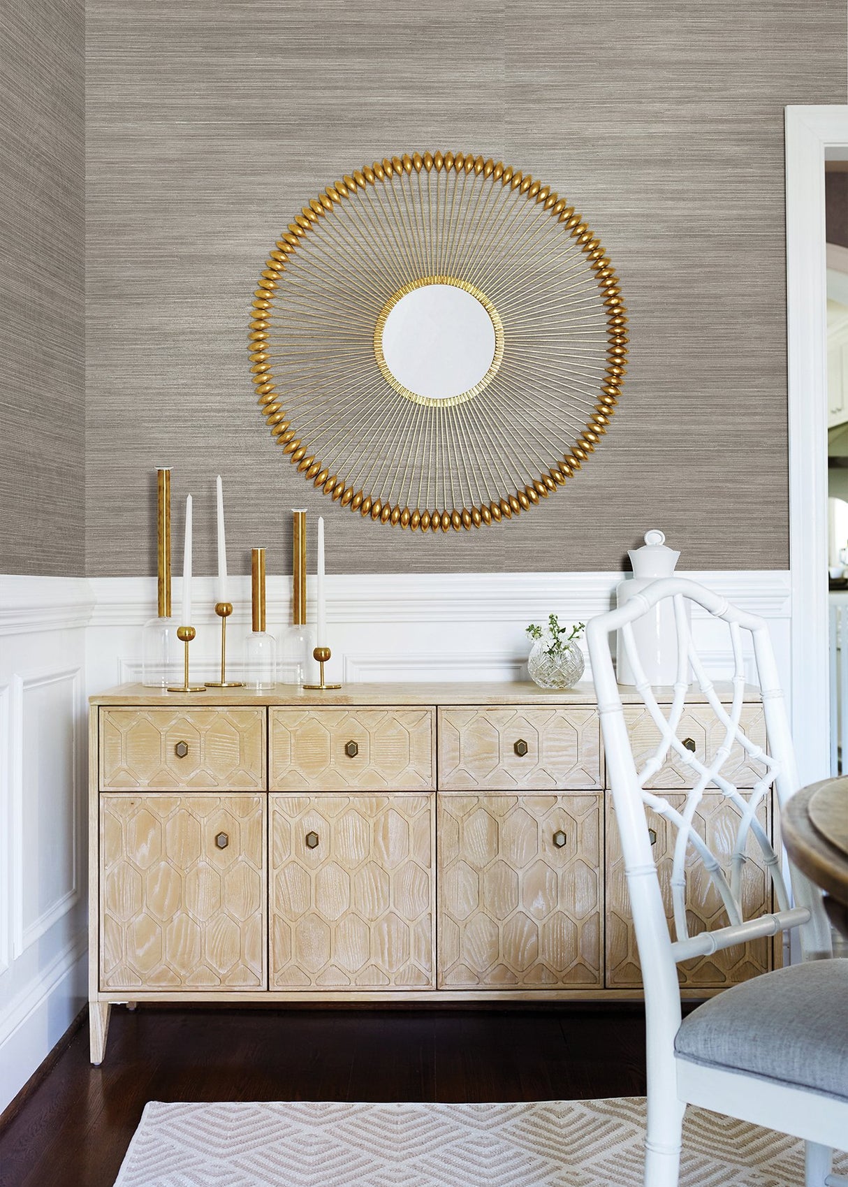 Tagum Grey Grasscloth Wallpaper with Textured Fiber Pattern - A-Street Prints 2829-80037