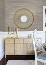 Tagum Grey Grasscloth Wallpaper with Textured Fiber Pattern - A-Street Prints 2829-80037