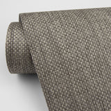 Gaoyou Taupe Paper Weave Grasscloth Wallpaper with Textured Pattern - A-Street Prints 2829-80080