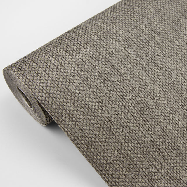 Gaoyou Taupe Paper Weave Grasscloth Wallpaper with Textured Pattern - A-Street Prints 2829-80080