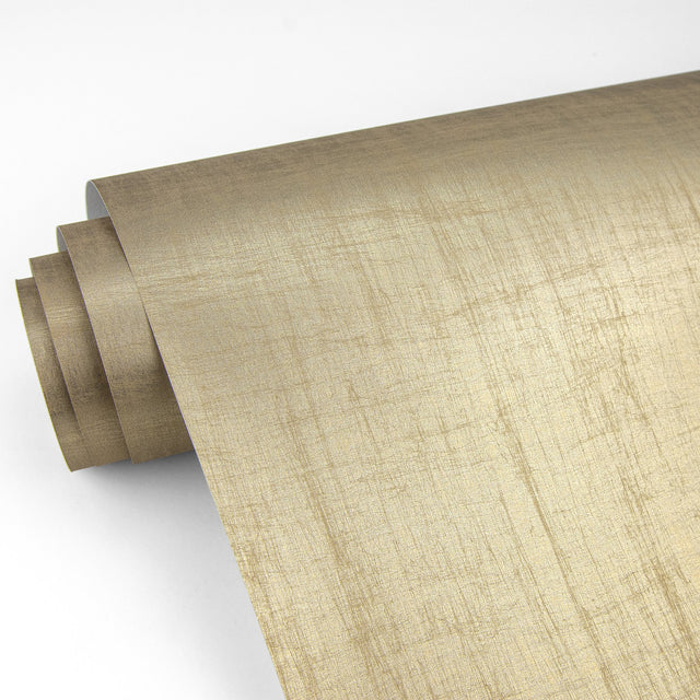 Lustre Gold Silk Weave Wallpaper with Metallic Faux Fabric Texture - Brewster 2829-82001